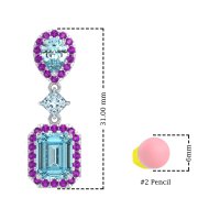Multi Shape Halo Antique Dangle Earrings