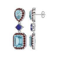 Multi Shape Halo Antique Dangle Earrings