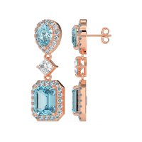 Multi Shape Halo Antique Dangle Earrings