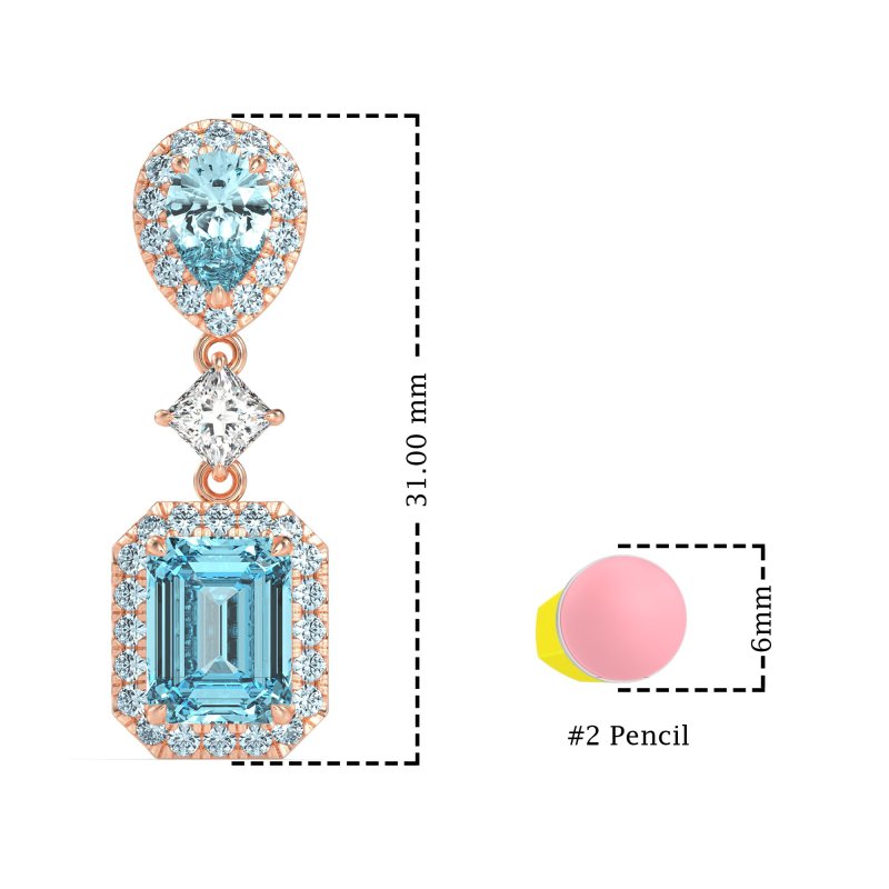 Multi Shape Halo Antique Dangle Earrings