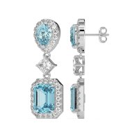 Multi Shape Halo Antique Dangle Earrings