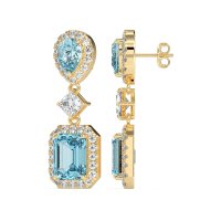 Multi Shape Halo Antique Dangle Earrings