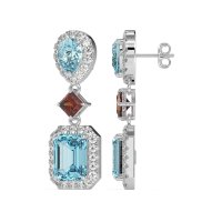 Multi Shape Halo Antique Dangle Earrings