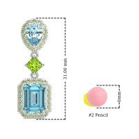 Multi Shape Halo Antique Dangle Earrings