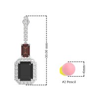 Emerald Cut Halo Dangle Earrings