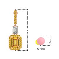Emerald Cut Halo Dangle Earrings