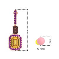 Emerald Cut Halo Dangle Earrings