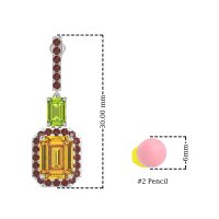 Emerald Cut Halo Dangle Earrings