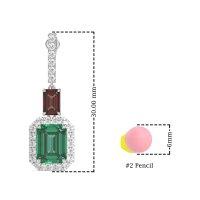 Emerald Cut Halo Dangle Earrings