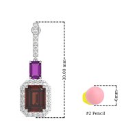 Emerald Cut Halo Dangle Earrings