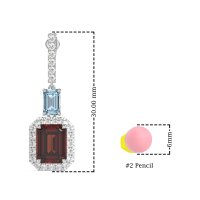 Emerald Cut Halo Dangle Earrings