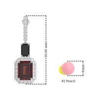 Emerald Cut Halo Dangle Earrings