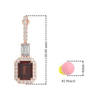 Emerald Cut Halo Dangle Earrings