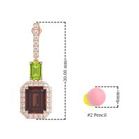 Emerald Cut Halo Dangle Earrings