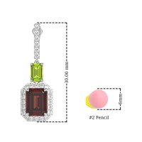 Emerald Cut Halo Dangle Earrings