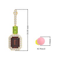 Emerald Cut Halo Dangle Earrings