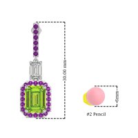 Emerald Cut Halo Dangle Earrings