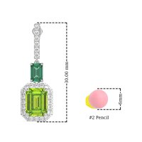 Emerald Cut Halo Dangle Earrings