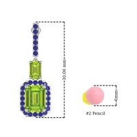 Emerald Cut Halo Dangle Earrings