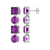Princess & Round Dangle Earrings