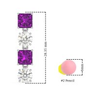 Princess & Round Dangle Earrings