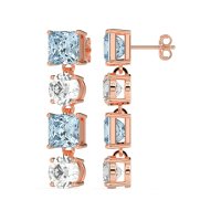 Princess & Round Dangle Earrings