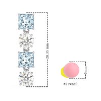 Princess & Round Dangle Earrings