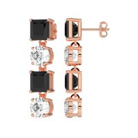 Princess & Round Dangle Earrings