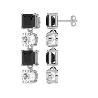 Princess & Round Dangle Earrings