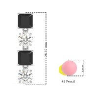 Princess & Round Dangle Earrings
