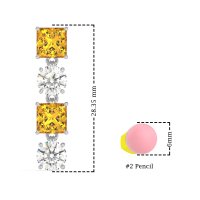 Princess & Round Dangle Earrings