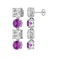 Princess & Round Dangle Earrings