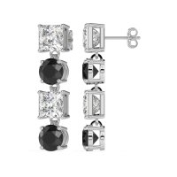 Princess & Round Dangle Earrings