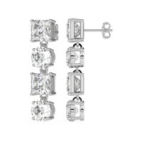 Princess & Round Dangle Earrings