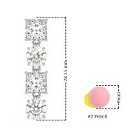 Princess & Round Dangle Earrings