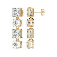 Princess & Round Dangle Earrings