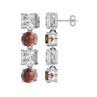 Princess & Round Dangle Earrings