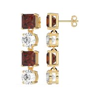 Princess & Round Dangle Earrings