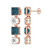 Princess & Round Dangle Earrings
