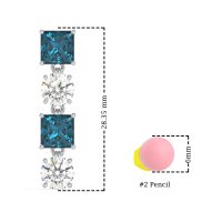 Princess & Round Dangle Earrings