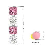 Princess & Round Dangle Earrings