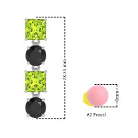 Princess & Round Dangle Earrings