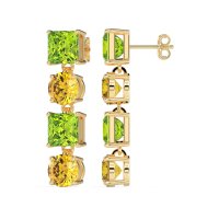 Princess & Round Dangle Earrings
