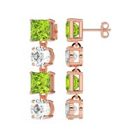 Princess & Round Dangle Earrings