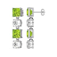 Princess & Round Dangle Earrings