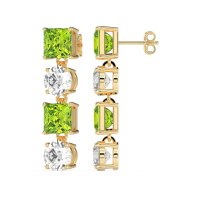 Princess & Round Dangle Earrings