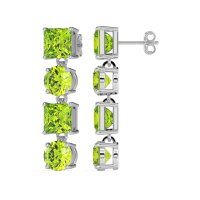 Princess & Round Dangle Earrings