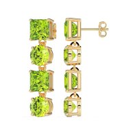 Princess & Round Dangle Earrings