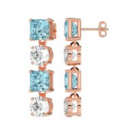 Princess & Round Dangle Earrings