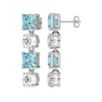 Princess & Round Dangle Earrings